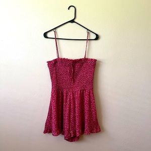 Flirty Pink and Red Floral Romper